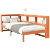 Lit bibliothèque sans matelas cire marron 90x190 cm pin massif 
