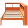 Lit bibliothèque sans matelas cire marron 90x190 cm pin massif 
