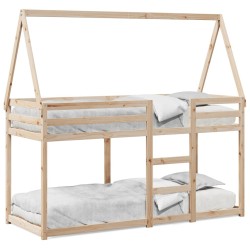 Lit superposé sans matelas 90x200 cm bois de pin massif 