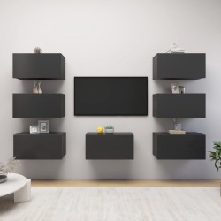 Meubles TV 7 pcs Gris 30,5x30x60 cm Bois d'ingénierie 