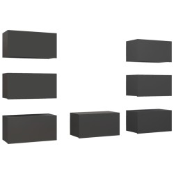 Meubles TV 7 pcs Gris 30,5x30x60 cm Bois d'ingénierie 