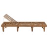 Chaise longue pliable avec coussin Bois d'acacia solide 