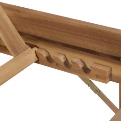 Chaise longue pliable avec coussin Bois d'acacia solide 