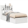 Cadre de lit sans matelas blanc 75x190 cm bois de pin massif 