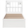 Cadre de lit sans matelas blanc 75x190 cm bois de pin massif 