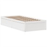 Cadre de lit sans matelas blanc 75x190 cm bois de pin massif 