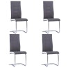 Chaises à manger cantilever lot de 4 gris similicuir 