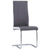 Chaises à manger cantilever lot de 4 gris similicuir 