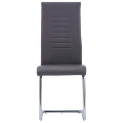 Chaises à manger cantilever lot de 4 gris similicuir 
