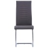 Chaises à manger cantilever lot de 4 gris similicuir 