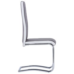 Chaises à manger cantilever lot de 4 gris similicuir 