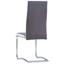 Chaises à manger cantilever lot de 4 gris similicuir 