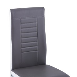 Chaises à manger cantilever lot de 4 gris similicuir 