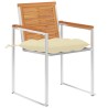 Chaises de jardin avec coussins lot de 2 Acacia solide et acier 