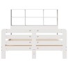 Cadre de lit sans matelas blanc 135x190 cm bois de pin massif 