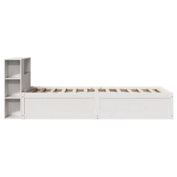 Cadre de lit sans matelas blanc 75x190 cm bois de pin massif 