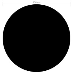 Couverture de piscine Noir 356 cm PE 