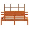 Lit bibliothèque sans matelas cire marron 135x190 cm pin massif 