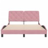 Cadre de lit sans matelas rose 140x190 cm velours 