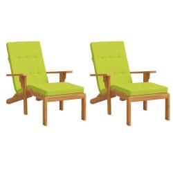 Coussins de chaise longue lot de 2 vert vif tissu oxford 