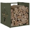 Portant de bois chauffage vert olive 40x40x40 cm 
