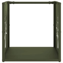 Portant de bois chauffage vert olive 40x40x40 cm 