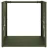 Portant de bois chauffage vert olive 40x40x40 cm 
