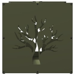 Portant de bois chauffage vert olive 40x40x40 cm 