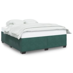 Cadre de lit sans matelas vert foncé 180x200 cm velours 
