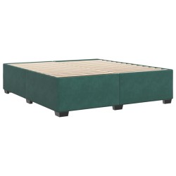 Cadre de lit sans matelas vert foncé 180x200 cm velours 