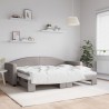 Lit de jour avec gigogne sans matelas taupe 80x200 cm 