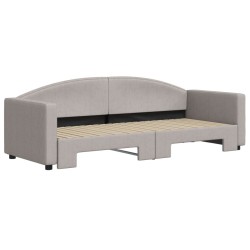 Lit de jour avec gigogne sans matelas taupe 80x200 cm 
