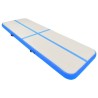 Tapis gonflable de gymnastique avec pompe 500x100x15cm PVC Bleu 