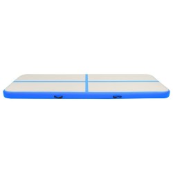 Tapis gonflable de gymnastique avec pompe 500x100x15cm PVC Bleu 