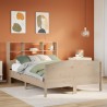 Lit bibliothèque sans matelas 120x200 cm bois de pin massif 