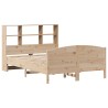 Lit bibliothèque sans matelas 120x200 cm bois de pin massif 