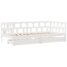 Lit de jour et tiroirs sans matelas blanc 90x190 cm bois massif 