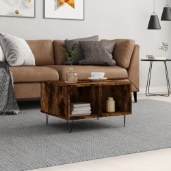 Table basse Chêne fumé 60x50x36,5 cm Bois d'ingénierie 