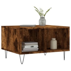 Table basse Chêne fumé 60x50x36,5 cm Bois d'ingénierie 