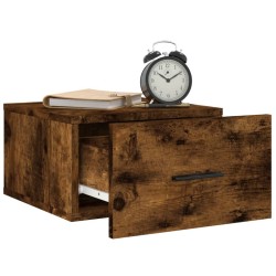 Tables de chevet murales 2 pcs chêne fumé 35x35x20 cm 