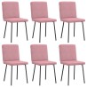 Chaises à manger lot de 6 rose velours 