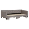 Lit de jour avec gigogne sans matelas taupe 90x200 cm 