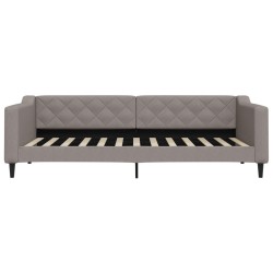 Lit de jour avec gigogne sans matelas taupe 90x200 cm 