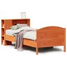 Lit bibliothèque sans matelas cire marron 100x200 cm pin massif 