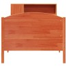 Lit bibliothèque sans matelas cire marron 100x200 cm pin massif 
