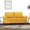 Canapé à 2 places Jaune 120 cm Velours 