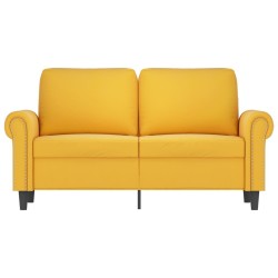 Canapé à 2 places Jaune 120 cm Velours 