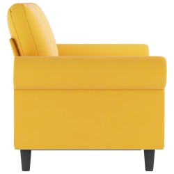 Canapé à 2 places Jaune 120 cm Velours 