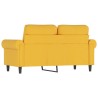 Canapé à 2 places Jaune 120 cm Velours 