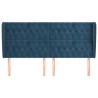 Tête de lit avec oreilles Bleu foncé 203x23x118/128 cm Velours 